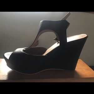 BP platform shoes — peep toe with ankle buckle